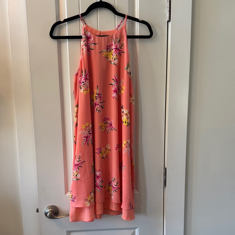 Pink Rose Floral Kids Dress